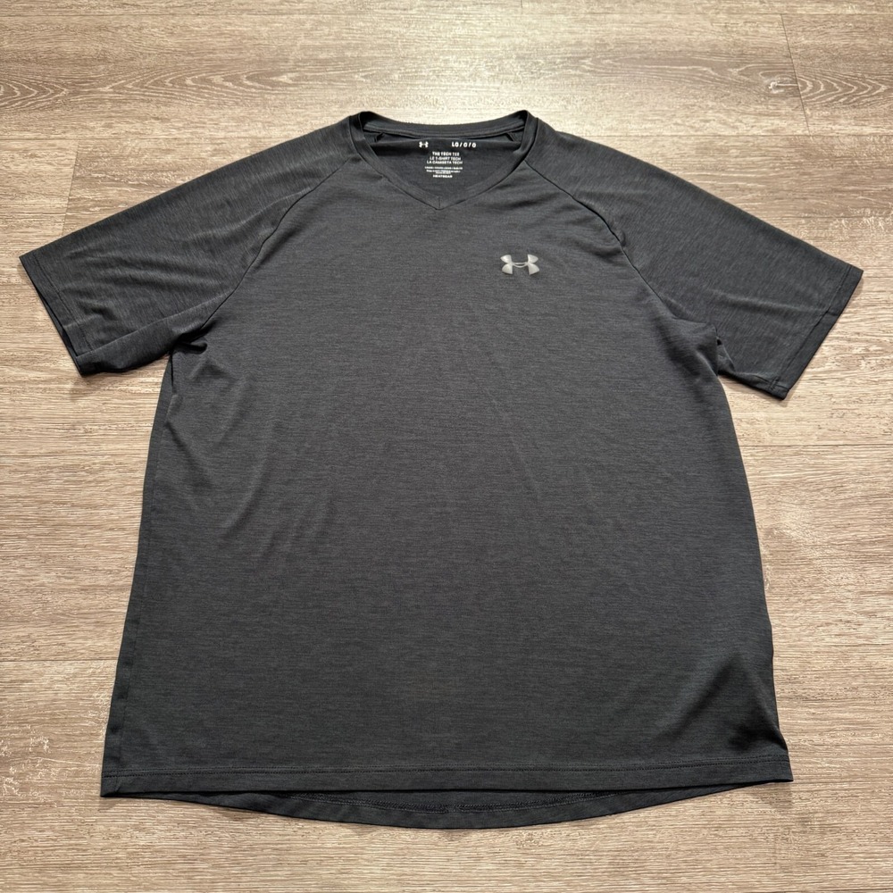 Under Armour Shirt Adult‎ Large The Tech Tee Grey Crew Neck Tee Mens Workout